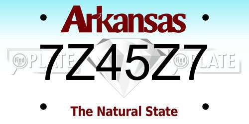 7Z45Z7 Arkansas License Plate
