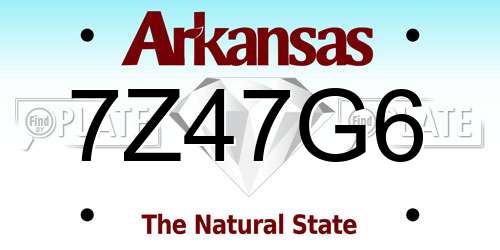 7Z47G6 Arkansas License Plate