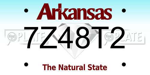 7Z48T2 Arkansas License Plate