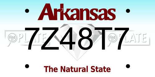 7Z48T7 Arkansas License Plate