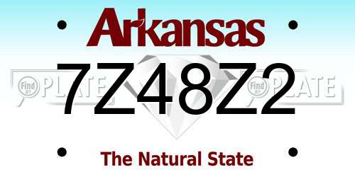 7Z48Z2 Arkansas License Plate