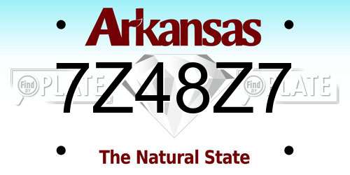 7Z48Z7 Arkansas License Plate