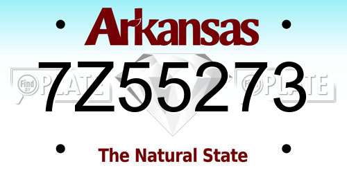 7Z55273 Arkansas License Plate