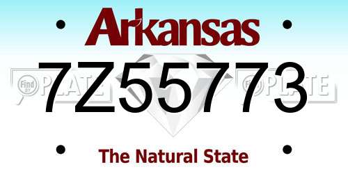 7Z55773 Arkansas License Plate