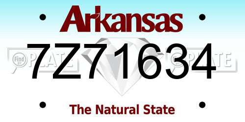7Z71634 Arkansas License Plate