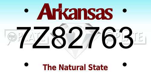 7Z82763 Arkansas License Plate