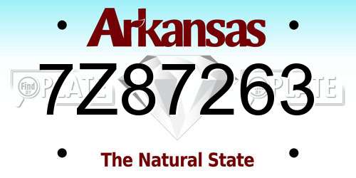 7Z87263 Arkansas License Plate