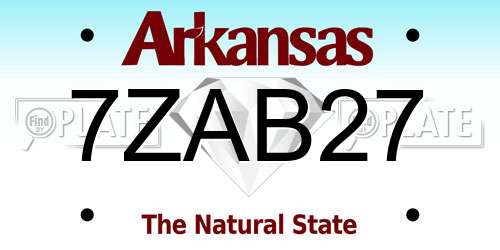 7ZAB27 Arkansas License Plate