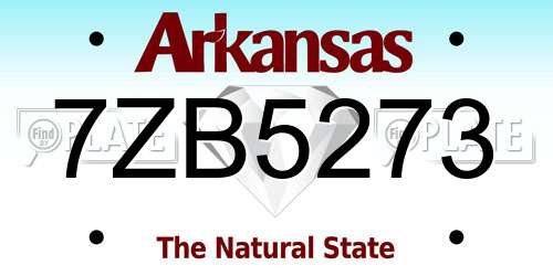 7ZB5273 Arkansas License Plate