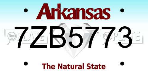 7ZB5773 Arkansas License Plate