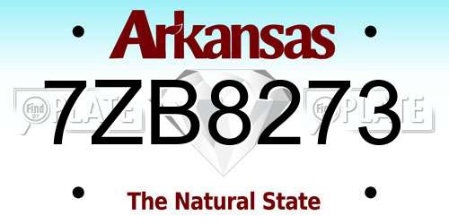 7ZB8273 Arkansas License Plate