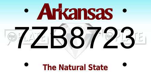 7ZB8723 Arkansas License Plate