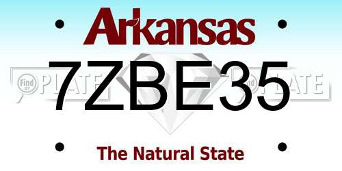 7ZBE35 Arkansas License Plate