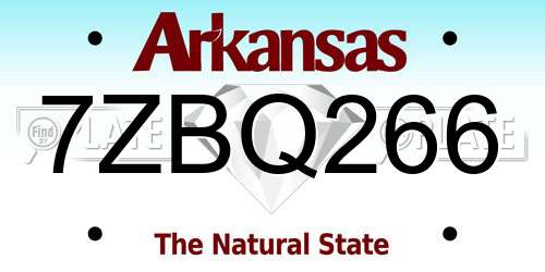7ZBQ266 Arkansas License Plate