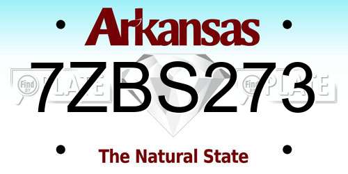 7ZBS273 Arkansas License Plate