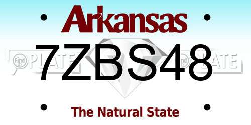 7ZBS48 Arkansas License Plate