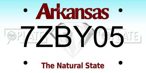 7ZBY05 Arkansas License Plate