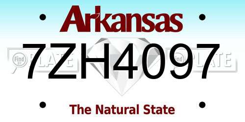 7ZH4097 Arkansas License Plate