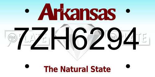 7ZH6294 Arkansas License Plate