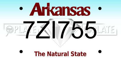 7ZI755 Arkansas License Plate