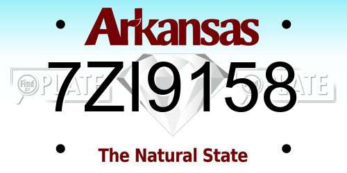 7ZI9158 Arkansas License Plate