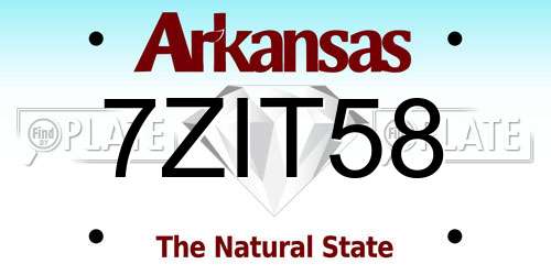 7ZIT58 Arkansas License Plate