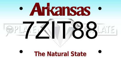 7ZIT88 Arkansas License Plate
