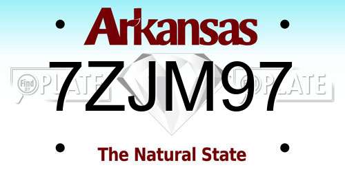 7ZJM97 Arkansas License Plate