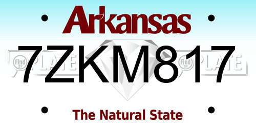 7ZKM817 Arkansas License Plate