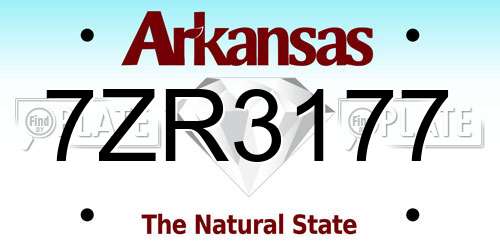 7ZR3177 Arkansas License Plate