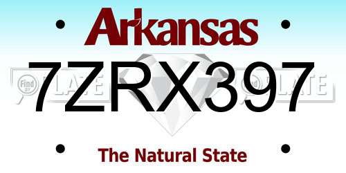 7ZRX397 Arkansas License Plate