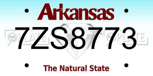 7ZS8773 Arkansas License Plate