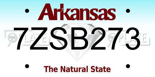 7ZSB273 Arkansas License Plate