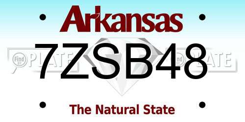 7ZSB48 Arkansas License Plate