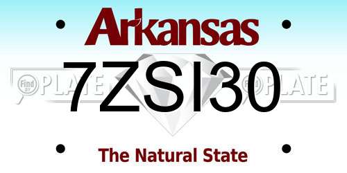 7ZSI30 Arkansas License Plate