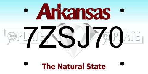 7ZSJ70 Arkansas License Plate