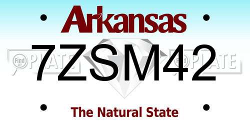 7ZSM42 Arkansas License Plate