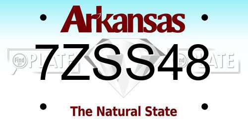 7ZSS48 Arkansas License Plate