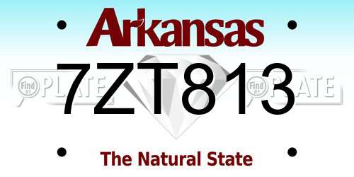 7ZT813 Arkansas License Plate