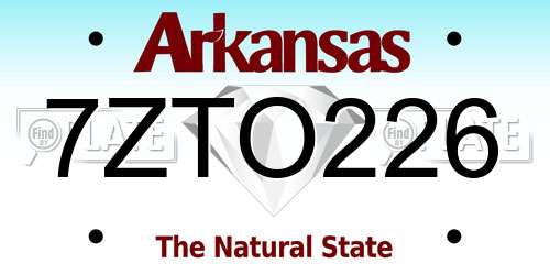 7ZTO226 Arkansas License Plate