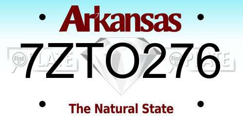 7ZTO276 Arkansas License Plate