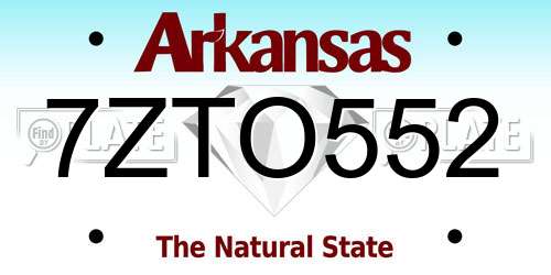 7ZTO552 Arkansas License Plate