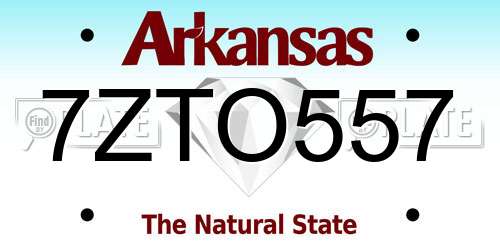 7ZTO557 Arkansas License Plate