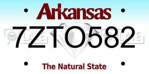 7ZTO582 Arkansas License Plate