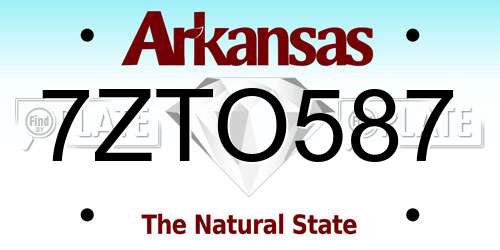 7ZTO587 Arkansas License Plate