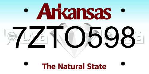 7ZTO598 Arkansas License Plate