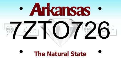 7ZTO726 Arkansas License Plate