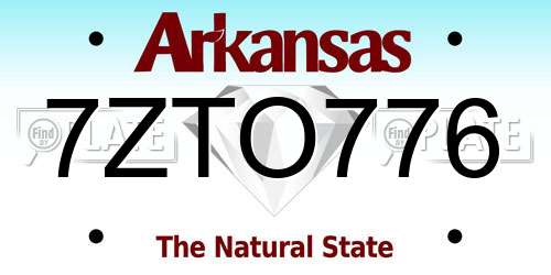 7ZTO776 Arkansas License Plate