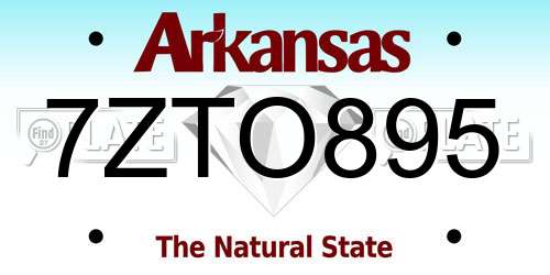 7ZTO895 Arkansas License Plate