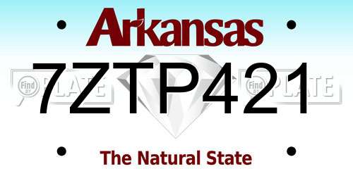 7ZTP421 Arkansas License Plate